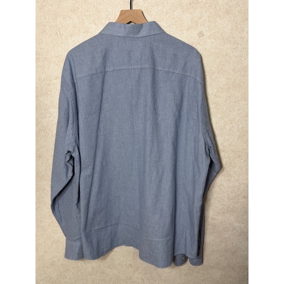 UNTUCKit Priam Men's XXXLarge Blue Textured Cotton Button Down Casual Shirt - Picture 8 of 8